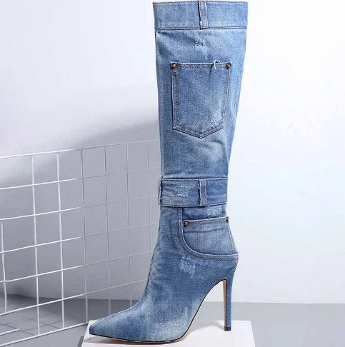 Bota De Cano Alto Com Salto Andressa
