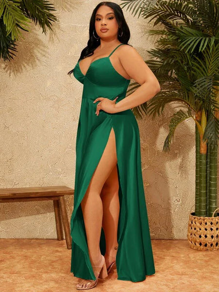 Vestido Longo Plus Size Decote Pernas Veronica