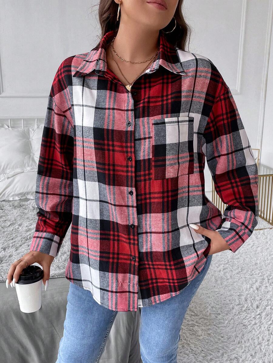 Blusa Manga Longa Xadrez Sophia