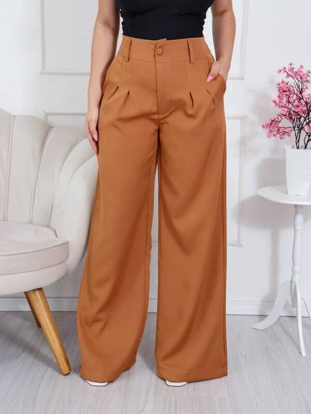 Calça Pantalona Cintura Alta Social Elegante