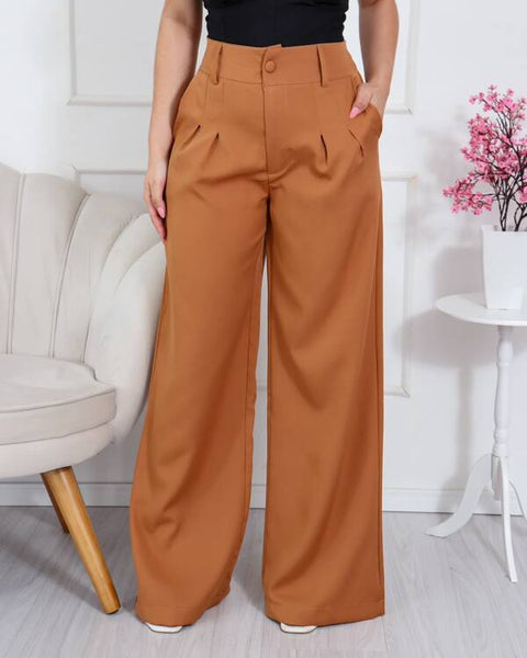 Calça Pantalona Cintura Alta Social Elegante