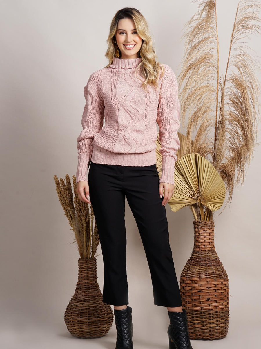 Suéter Feminino Gola Alta Louane