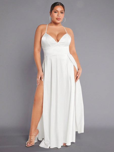 Vestido Longo Plus Size Decote Pernas Veronica