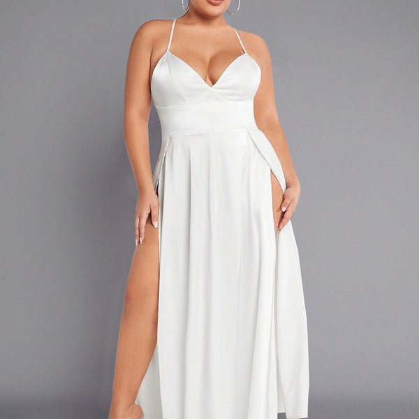 Vestido Longo Plus Size Decote Pernas Veronica