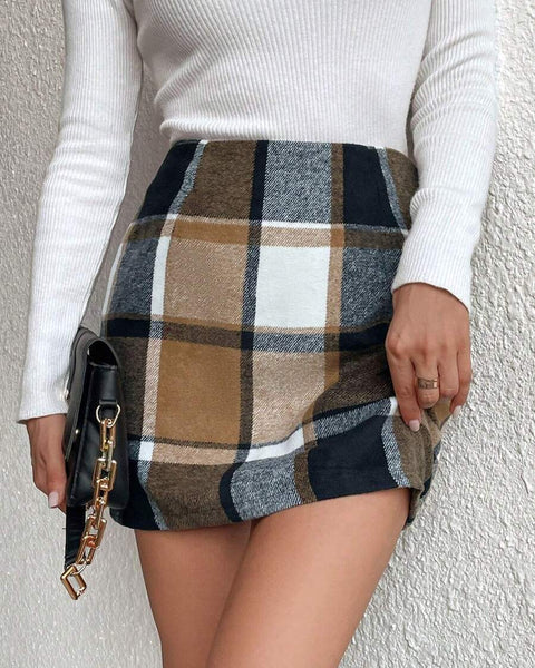 Saia Feminina Xadrez Nicole