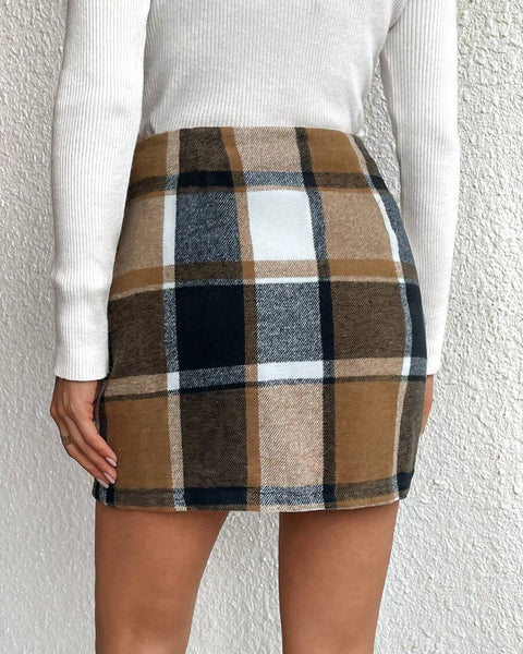 Saia Feminina Xadrez Nicole