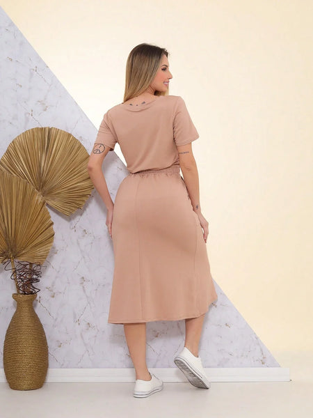 Conjunto Feminino Blusa e Saia Midi Aline