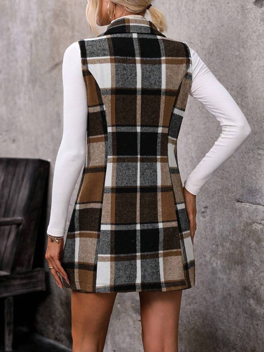 Conjunto Blazer e Saia Xadrez