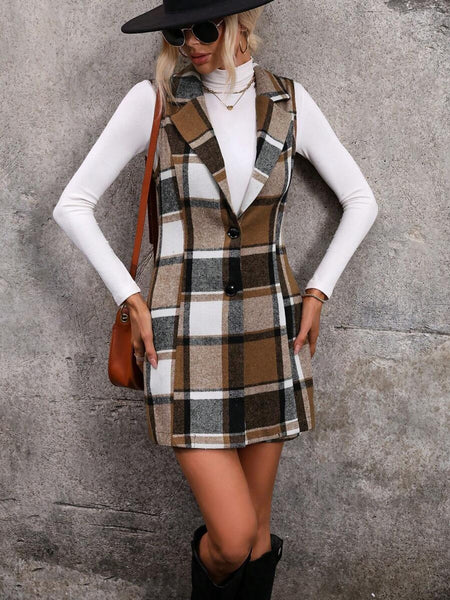 Conjunto Blazer e Saia Xadrez