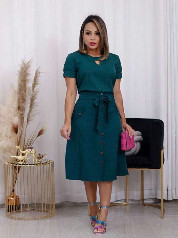 Conjunto Saia e Blusa Cláudia