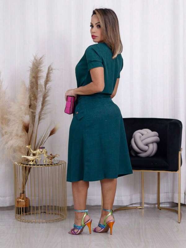 Conjunto Saia e Blusa Cláudia