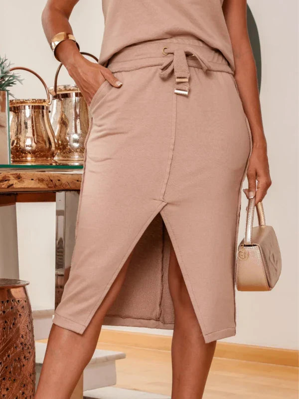 Conjunto Blusa e Saia Midi Tânia