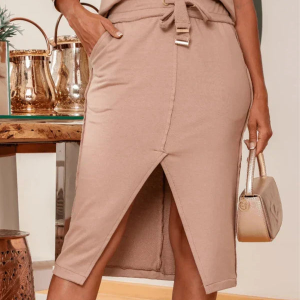 Conjunto Blusa e Saia Midi Tânia