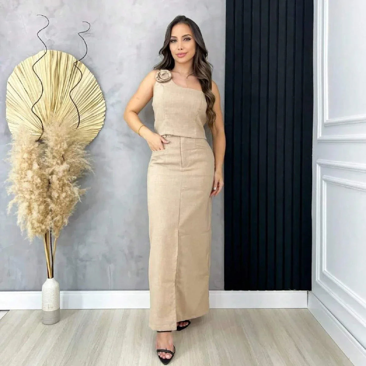 Conjunto Saia Longa E Blusa Bruna