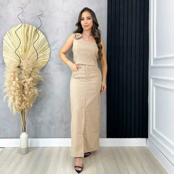 Conjunto Saia Longa E Blusa Bruna