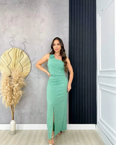 Conjunto Saia Longa E Blusa Bruna