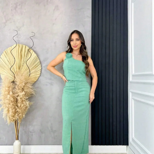 Conjunto Saia Longa E Blusa Bruna