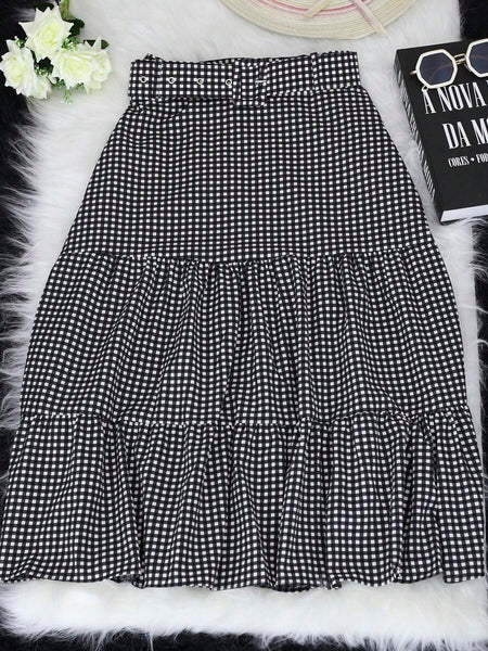 Saia Xadrez Midi Tainara
