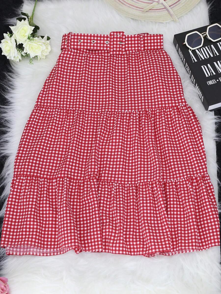Saia Xadrez Midi Tainara