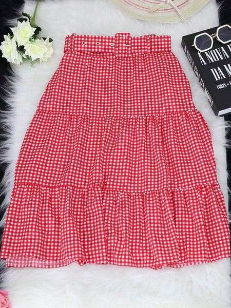 Saia Xadrez Midi Tainara