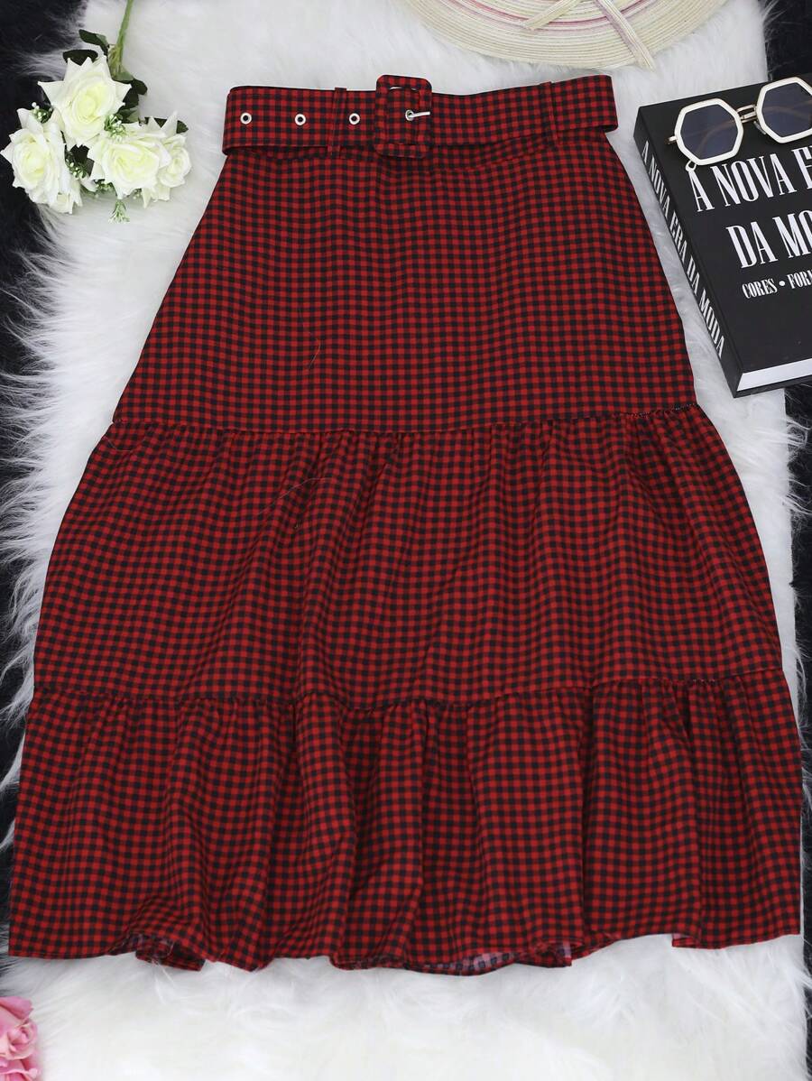 Saia Xadrez Midi Tainara