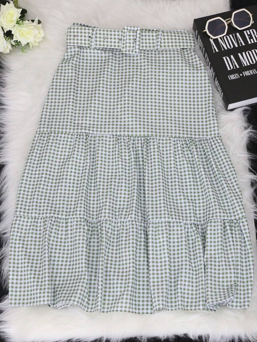 Saia Xadrez Midi Tainara