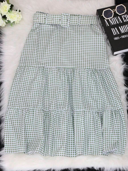 Saia Xadrez Midi Tainara