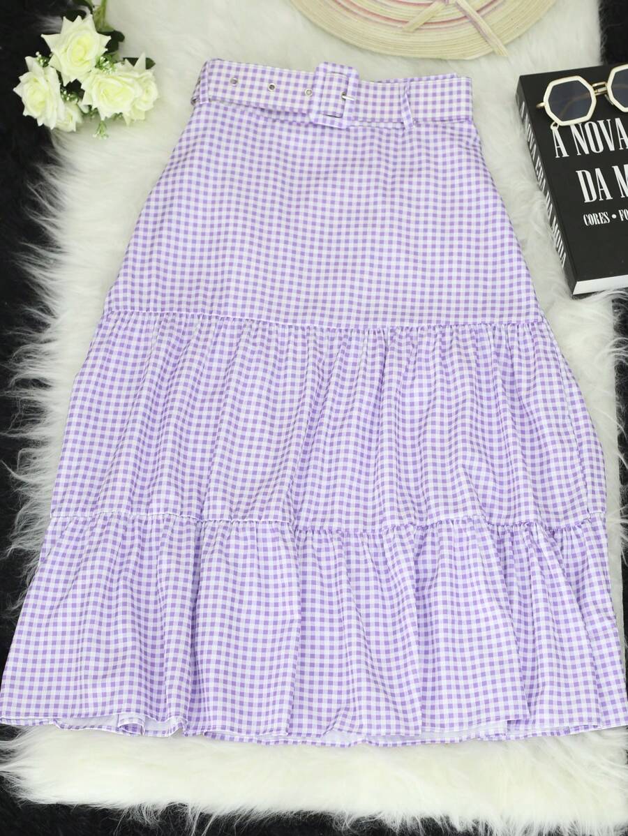Saia Xadrez Midi Tainara
