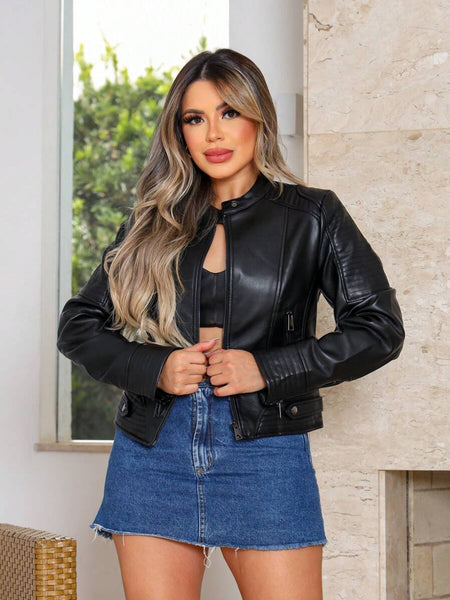 Jaqueta de Couro Feminina Clara