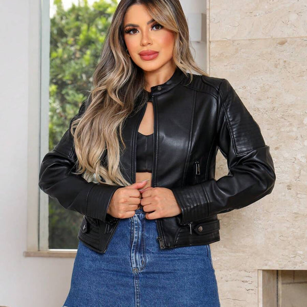 Jaqueta de Couro Feminina Clara