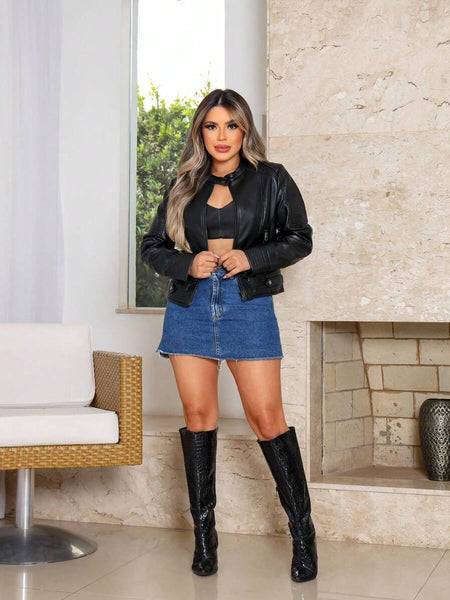 Jaqueta de Couro Feminina Clara