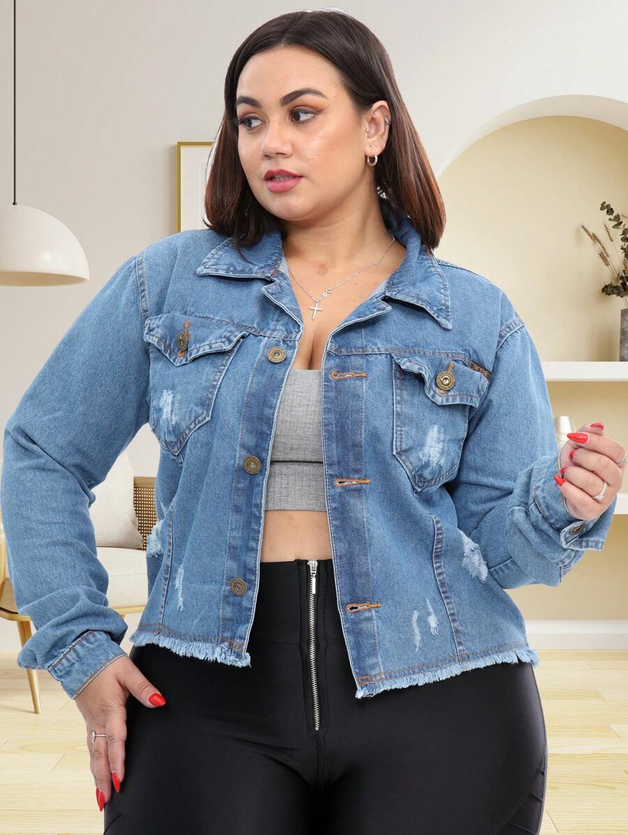 Jaqueta Jeans Plus Size Cecília