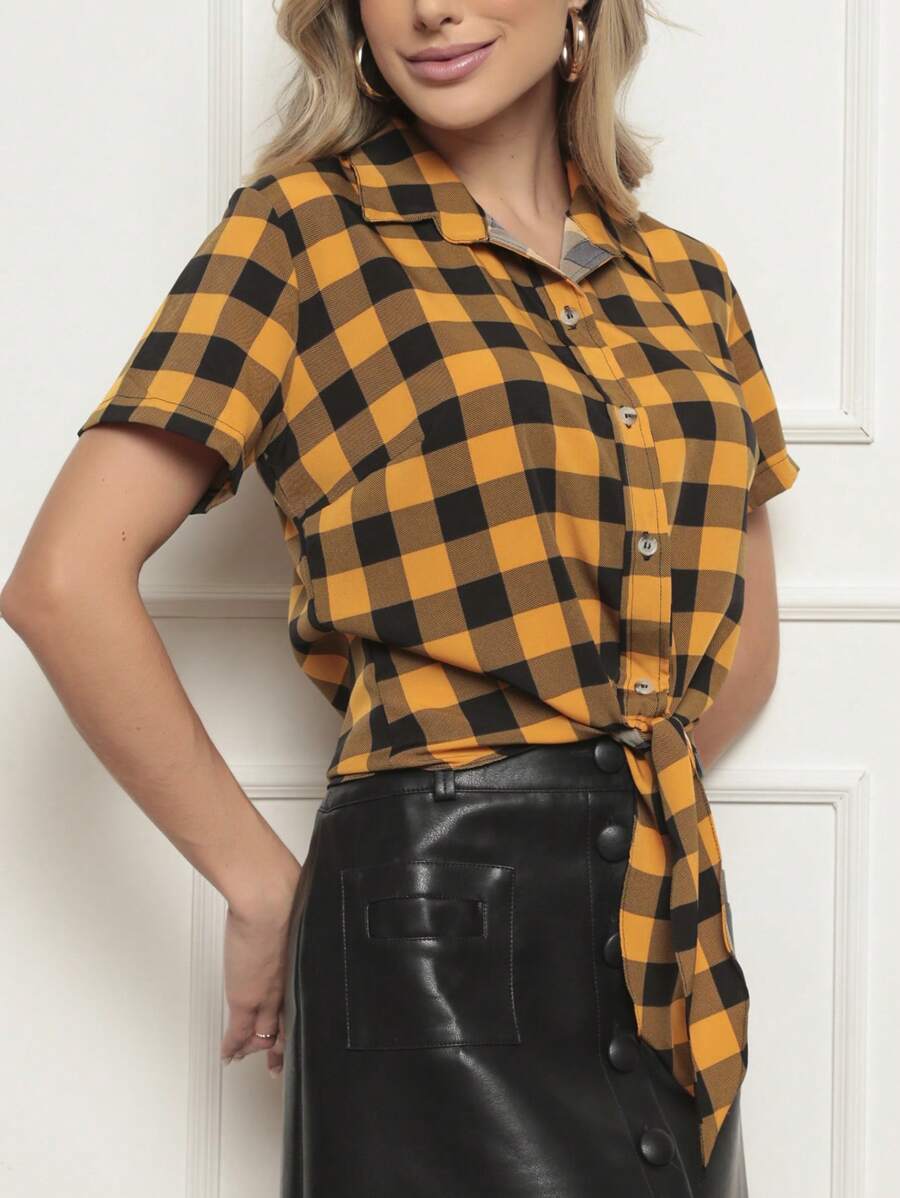 Blusa Feminina Xadrez Isis