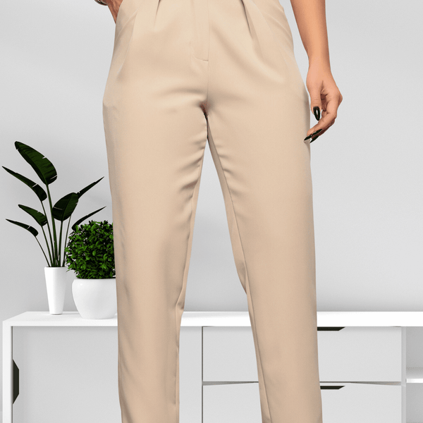 Calça Social Feminina Cintura Alta Carrot