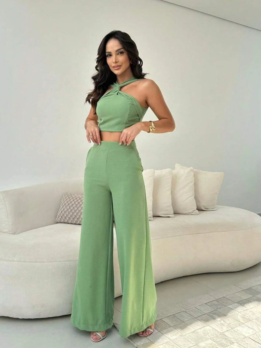 Conjunto Croped e Calça Alessandra