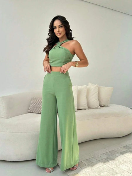 Conjunto Croped e Calça Alessandra