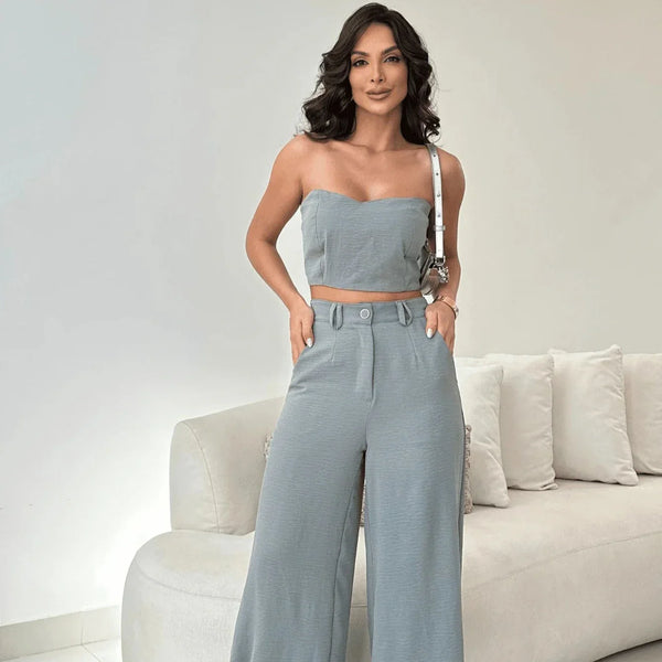 Conjunto Feminino Calça e Croped Beatriz