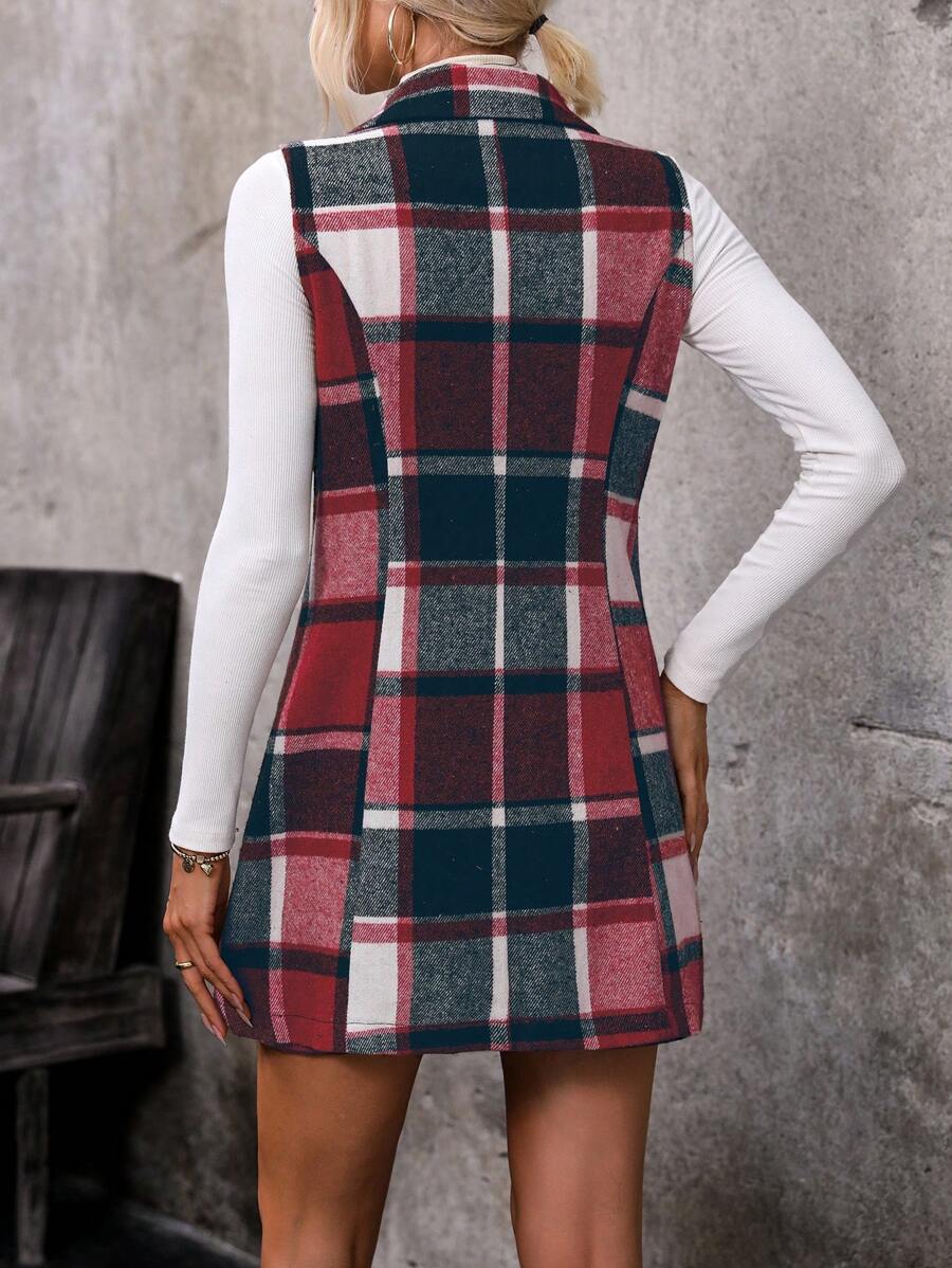 Conjunto Blazer e Saia Xadrez