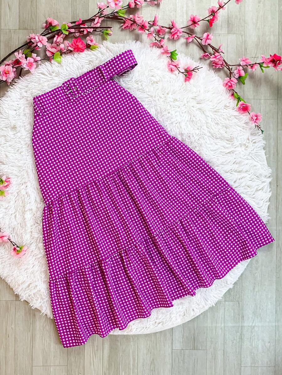 Saia Xadrez Midi Tainara