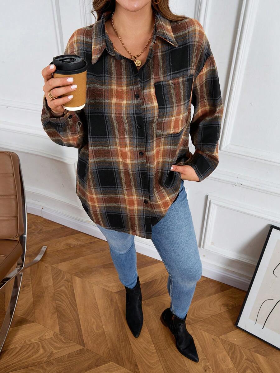 Blusa Manga Longa Xadrez Sophia