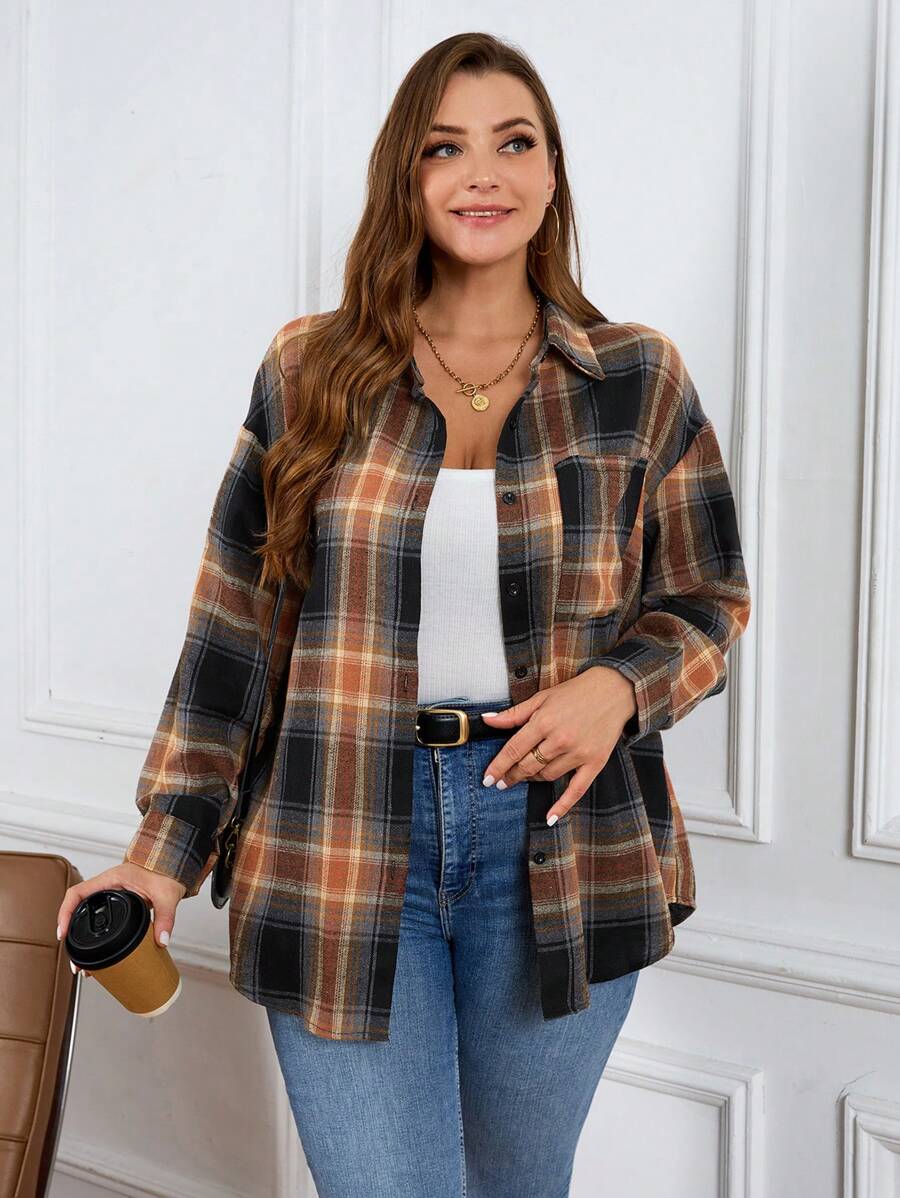 Blusa Manga Longa Xadrez Sophia