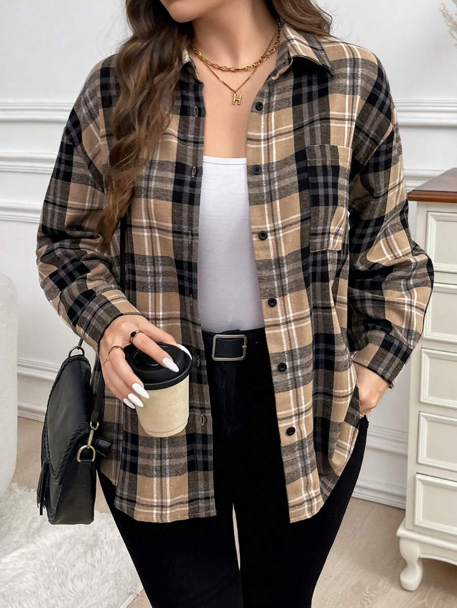 Blusa Manga Longa Xadrez Sophia