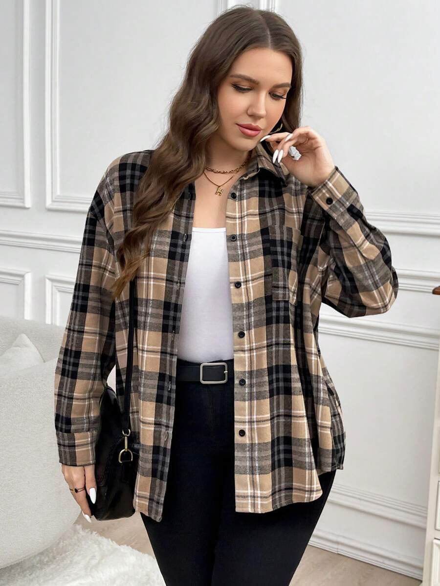 Blusa Manga Longa Xadrez Sophia