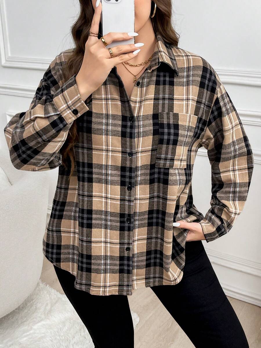 Blusa Manga Longa Xadrez Sophia
