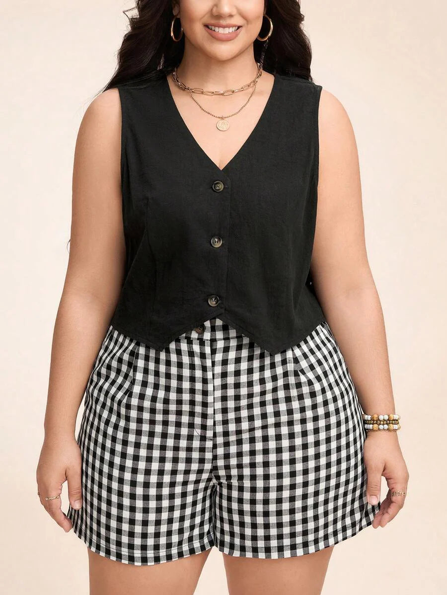 Conjunto Camisa e Short Xadrez Andressa