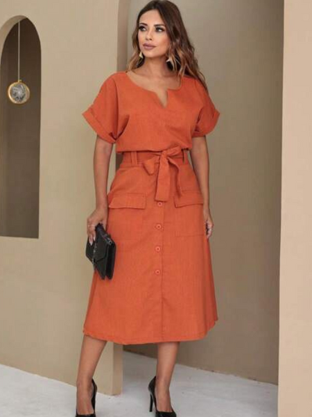 Conjunto Blusa e Saia Midi com Bolsos Annelise