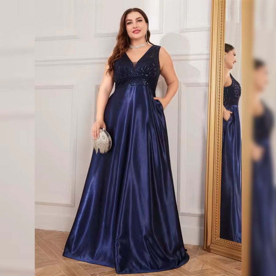 Vestido Plus Size Festa Longo Natascia