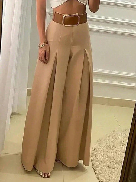 Calça Pantalona Alfaiataria Com Penda Frontal