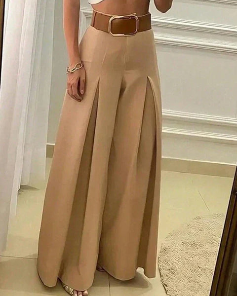 Calça Pantalona Alfaiataria Com Penda Frontal