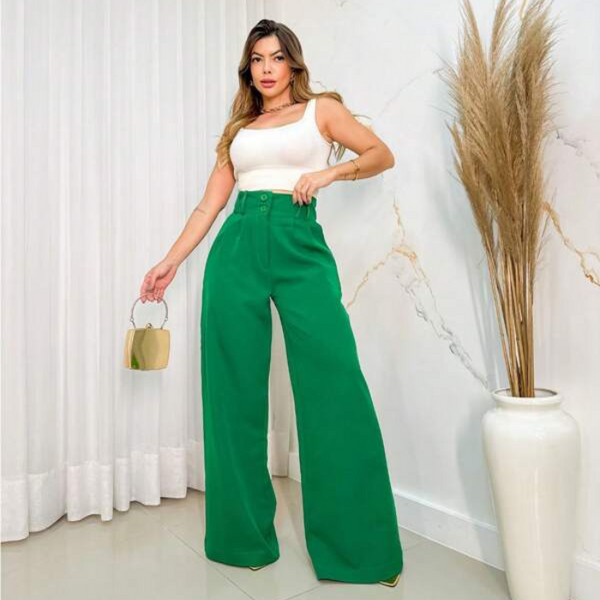 calças pantalona verde, calça cintura alta, calça pantalona cintura alta, calça cintura alta pantalona.